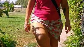 My husband takes me to the playground for a public blowjob