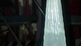 Preparing my penis with ice for a hard pussy pounding in web chat.