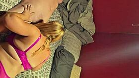 This milf in pink outfit delivers an amazing blowjob while flaunting her big ass