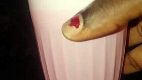 Preparing my penis with ice for a hard pussy pounding in web chat.