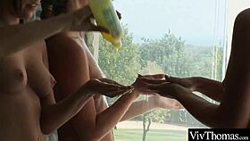 gorgeous blonde and petite teens get horny in a steamy lesbian threesome 😍