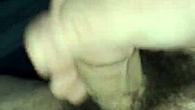 The guy strokes his huge cock during masturbation, leading to a cumshot