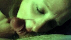 Girlfriend gives redhead friend blowjob and swallows