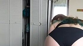 your biggest fan teases with blowjob on big tits and riding dildo in fantasy