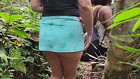 Taking a comfortable walk by the waterfall with big ass view