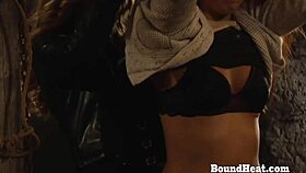 i handcuff my lesbian slave and whip her ass hard