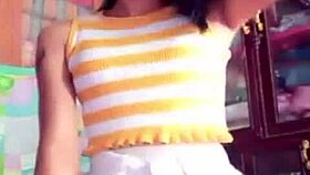 In bigo live, a horny asian shows off her cameltoe pussy in a steamy session