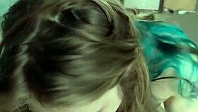 your biggest fan teases with blowjob on big tits and riding dildo in fantasy