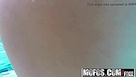 tall blonde kelly paige feels intense anal creampie in pov