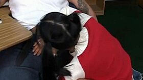 Asian teen 18+ engages in naked sex, showcasing her ass and slutty behavior