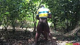 the ghetto boy and the stranger they picked up from the street, lost and horny, bent over in public for wet ass fucking