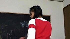 Asian teen 18+ engages in naked sex, showcasing her ass and slutty behavior