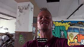 Tattooed MILF Adrienne Gets Cunilingus And Fucks Stranger In Abandoned Building!