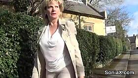 Unfaithful English mature lady Sonia reveals gigantic boobs