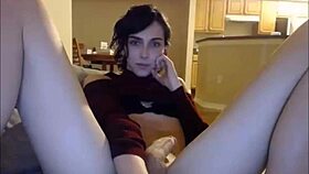 Young Transsexual With Short Hair Intensely Masturbates Solo On Webcam