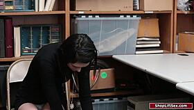 Teen thief caught by elderly officer at work.