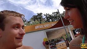 Hunt4k hunter counts cash analyzing girlfriend outdoors