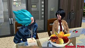 mikasa seduces vegeta in anime cooking lesson
