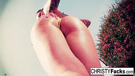 Christy Mack masturbates in shower with big tits