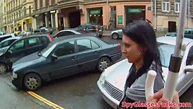 Damn! Alluring babe gets POV fucked hard in public on spycam!