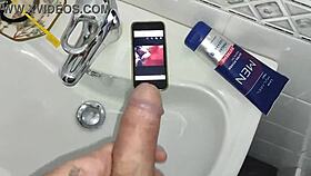 Gardener Discovers Boss's XVideos Page And Masturbates In Bathroom While She Washes Dishes