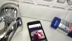 Gardener Discovers Boss's XVideos Page And Masturbates In Bathroom While She Washes Dishes