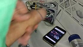 Gardener Discovers Boss's XVideos Page And Masturbates In Bathroom While She Washes Dishes