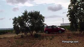 outdoor fun with cum in my mouth so hot