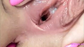 Cute teen rides dildo on her bed