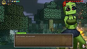 hornycraft minecraft parody hentai game pornplay ep 25 the creeper girl in red micro bikini