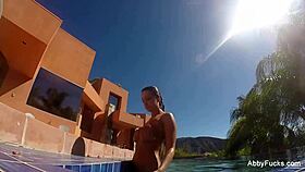 Abigail Mac Dives Into Pool Fun With Big Tits Out