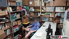 i caught a busty gal bein a dirty burglar in the office