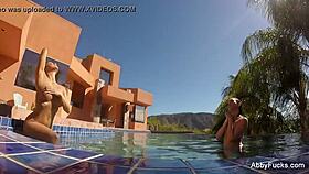 Abigail Mac Dives Into Pool Fun With Big Tits Out