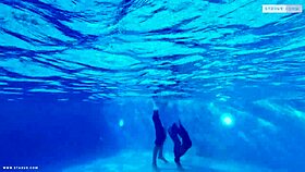 Twink gets anal in college pool scene