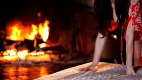 brunette enjoys a solo high-definition session