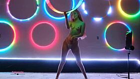 Destinationkat Dances with Thrilling Passion, Her Skirt Rips in a Sensual Striptease, Revealing Upskirt Delights