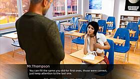 Intense exam with big tits brunette