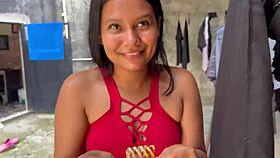 Neighbor offers money for sex, I suck his big cock and get doggystyled until cum