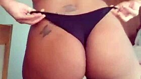 agatha carioca wife strips naked on webcam while her cuckold husband works. she rips clothes off her big tits and ass.