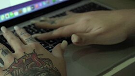 Thalia Senna gets fucked by client at work, tattooed whore in capoeira action