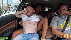 Thais Gomes sucking tits on the street?