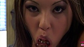 she bent over for naughty foot sex with toys