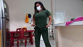 uhh, hospital nurse got naughty visitin’ patient to strip n’ play