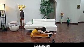 teen stepsister aliya brynn fucked during workout