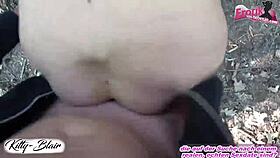 Blonde German Teen Slut Gets Outdoor Threesome Insemination In Forest