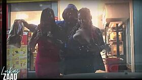 sluts strip naked in 24h market with passersby