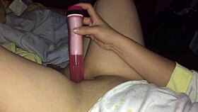 Prostitute uses dildo on vagina and ass