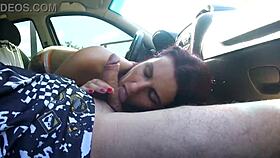 Horny driver picks up guy at station for oral fun in woods