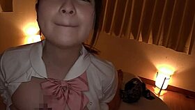 Asian teen flaunts panties and jerks cock intensely