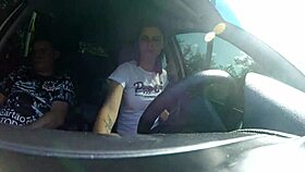 Horny driver picks up guy at station for oral fun in woods